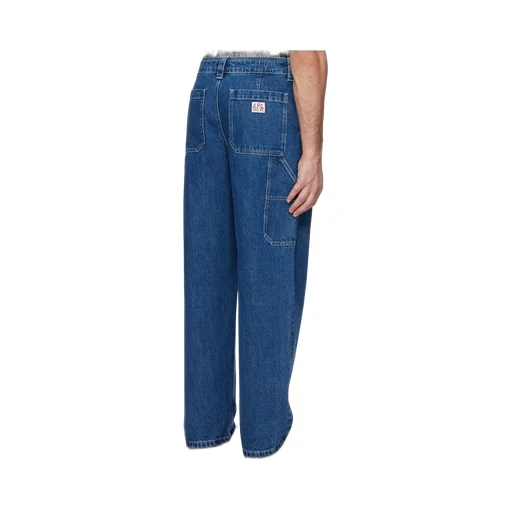 Logo Patch Straight Leg Jeans