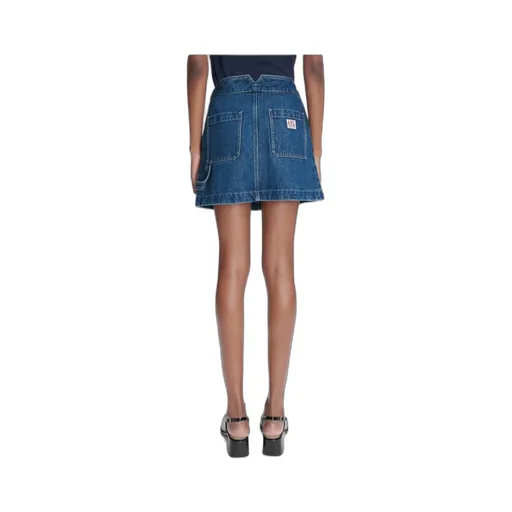 Logo-Patch Denim Skirt