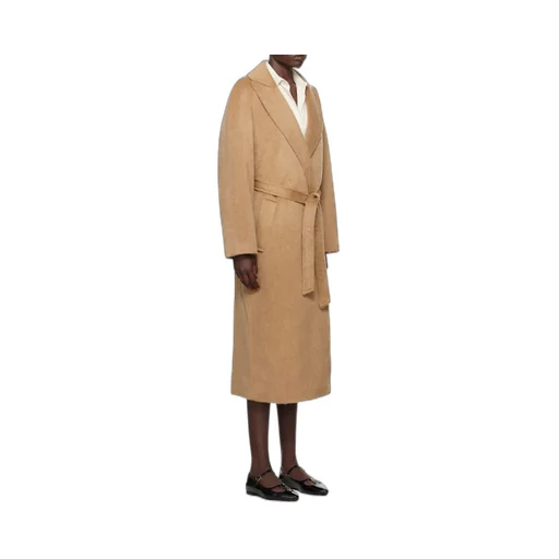Straight Hem Belted Coat