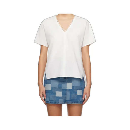 V-Neck Pleated Detail Blouse