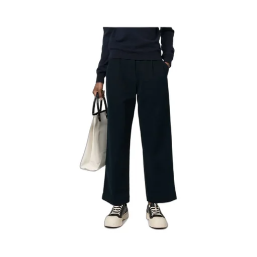 Pleat-Detail Wide-Leg Cotton Trousers