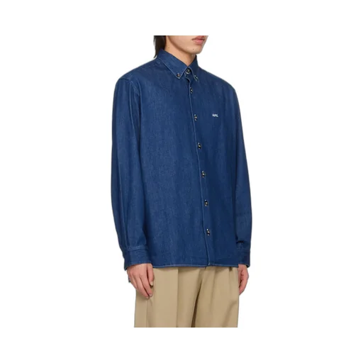 Mathias Buttoned Long-Sleeved Denim Shirt