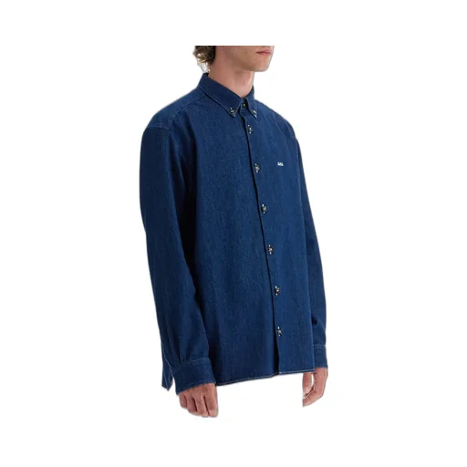 Mathias Buttoned Long-Sleeved Denim Shirt