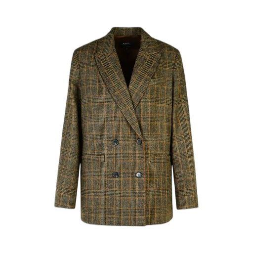 Checked Double-Breasted Blazer