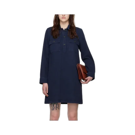 Pocket-Flap Shirt Dress