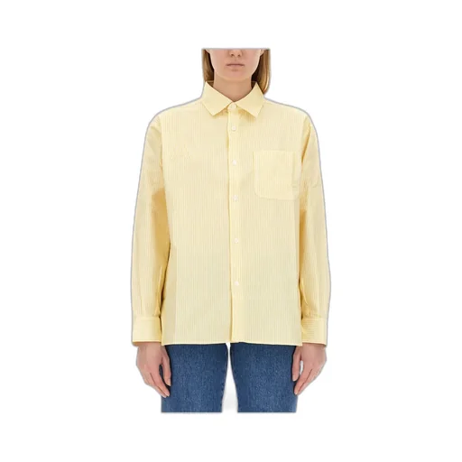 Logo Printed Striped Buttoned Shirt
