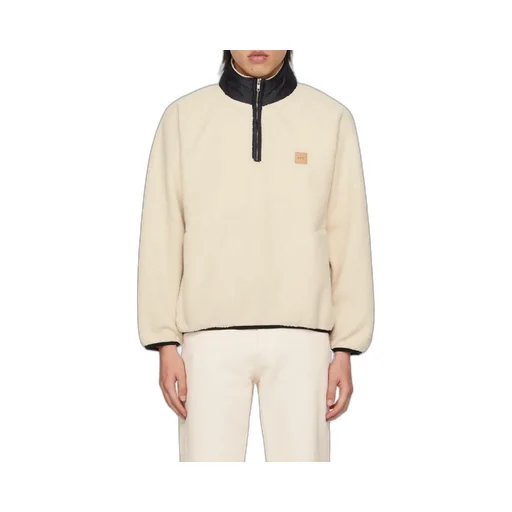High-Neck Logo Patch Fleece Sweatshirt