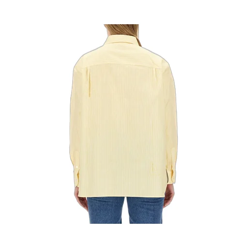 Logo Printed Striped Buttoned Shirt