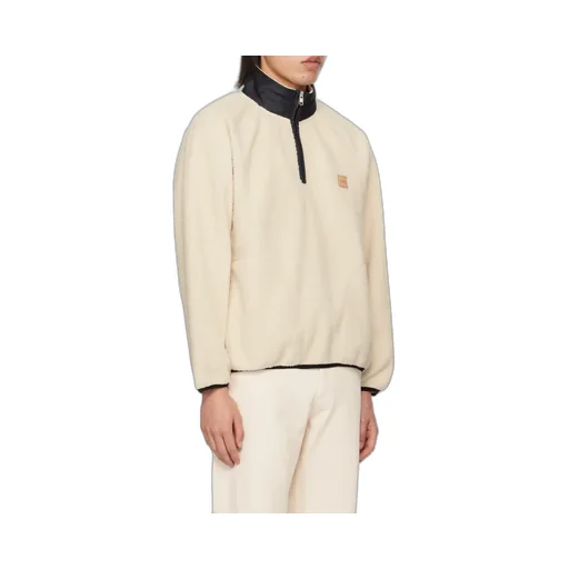 High-Neck Logo Patch Fleece Sweatshirt