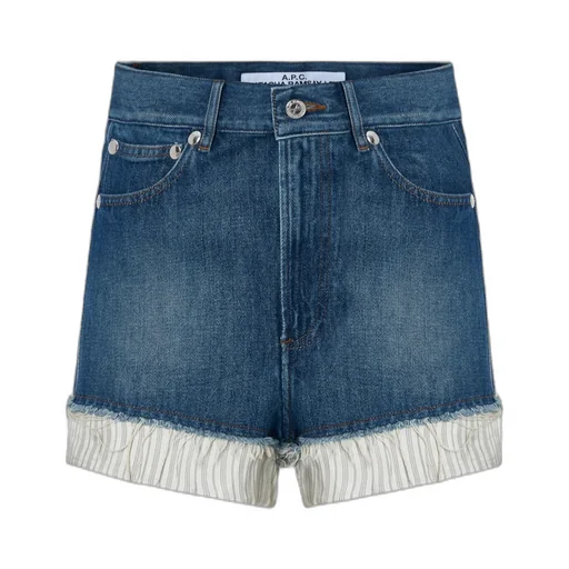 Layered Mid-Rise Denim Shorts