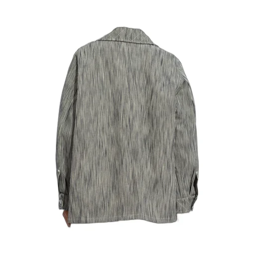 Striped Pattern Shirt Jacket