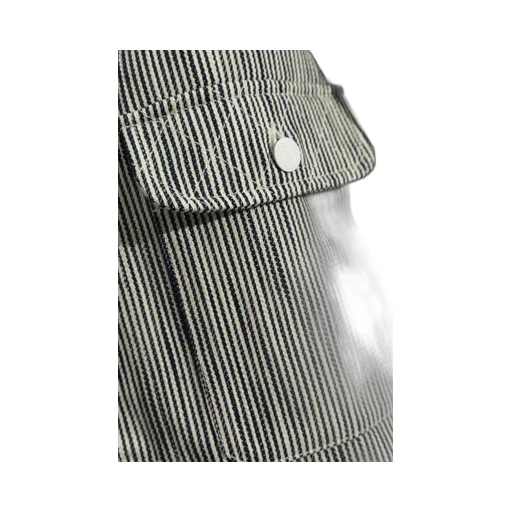 Striped Pattern Shirt Jacket