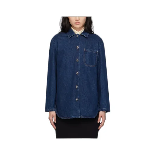 Long-Sleeved Denim Coat