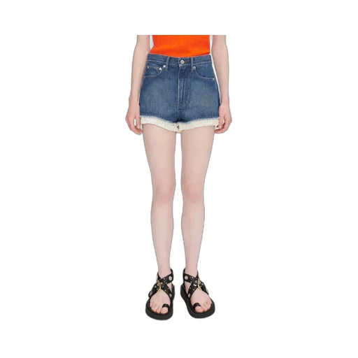 Layered Mid-Rise Denim Shorts