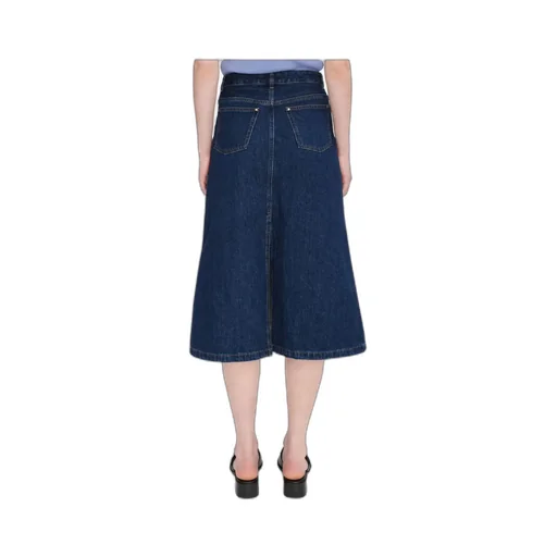 A-Line Denim Midi Skirt