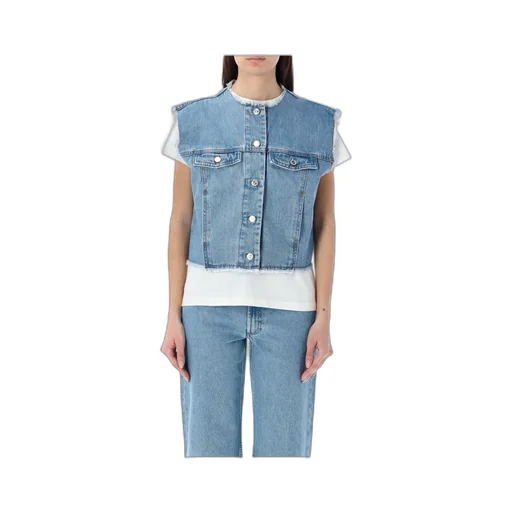 Cropped Denim Vest