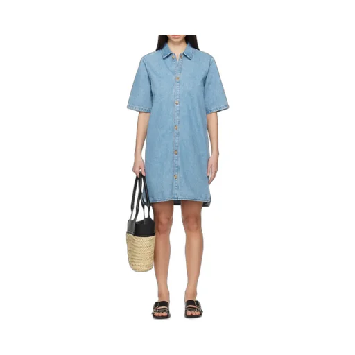 Classic Collar Denim Minidress