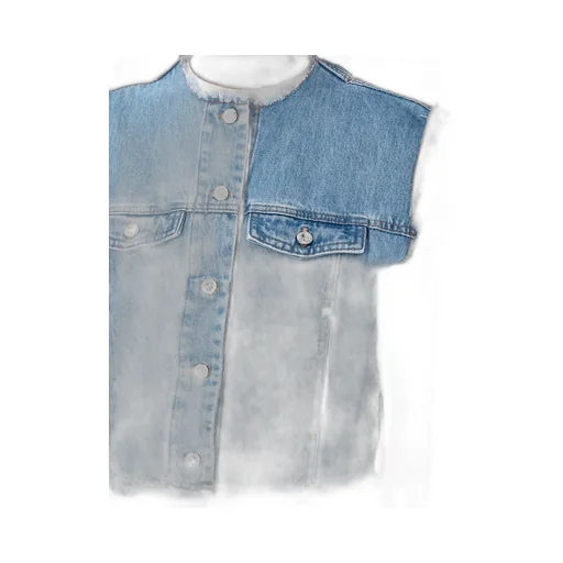 Cropped Denim Vest