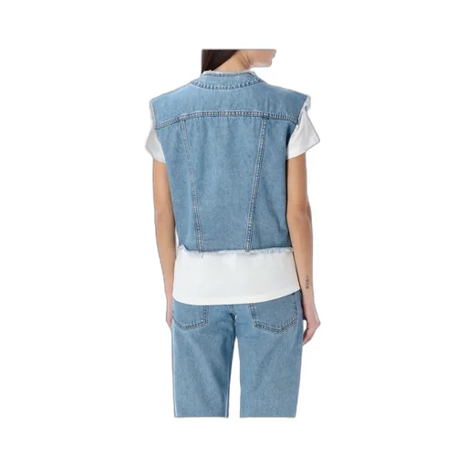 Cropped Denim Vest