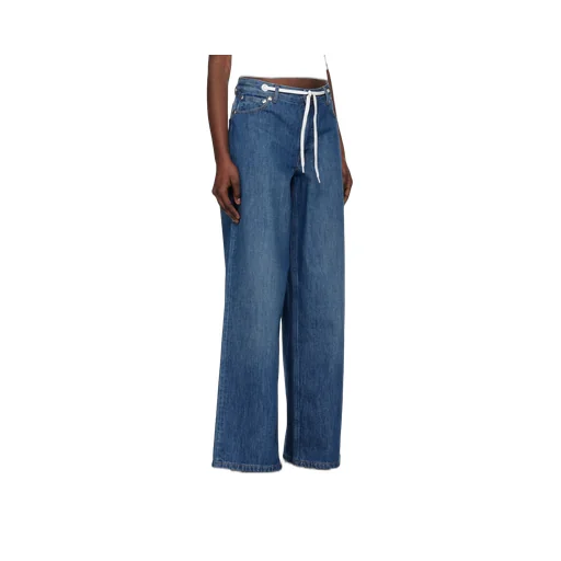 Drawstring Wide Leg Jeans