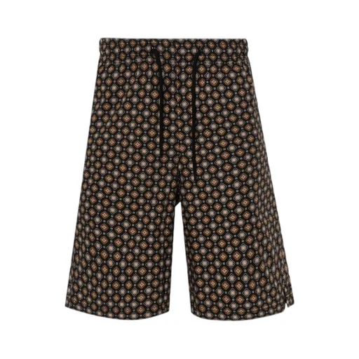 Vincento All-Over Patterned Drawstring Shorts