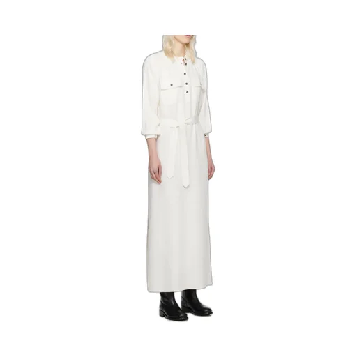 Marla Crinkled Belted Maxi Shirt Dress