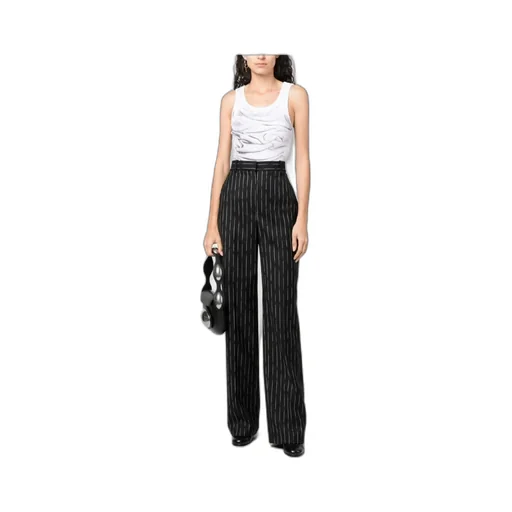 Striped Straight-Leg Pants