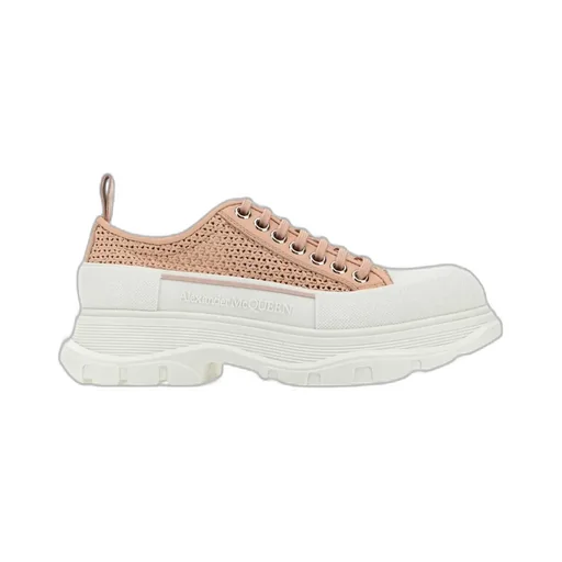 Oversized Woven Lace-Up Sneakers