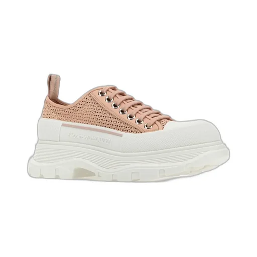 Oversized Woven Lace-Up Sneakers