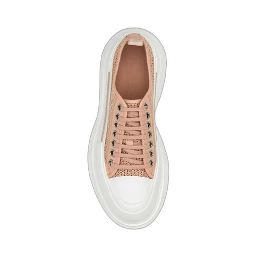 Oversized Woven Lace-Up Sneakers