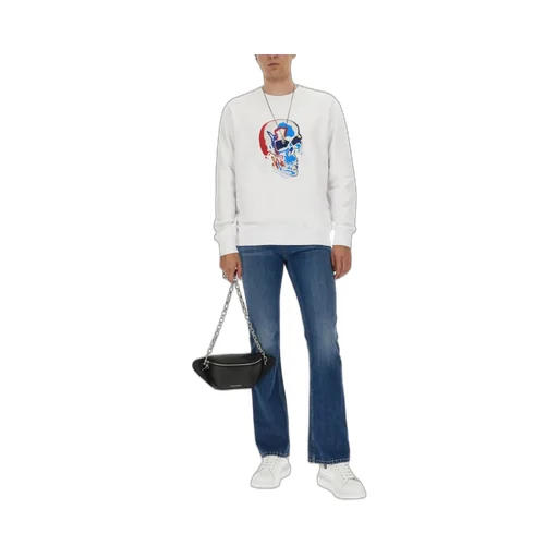 Skull-Printed Crewneck Sweatshirt