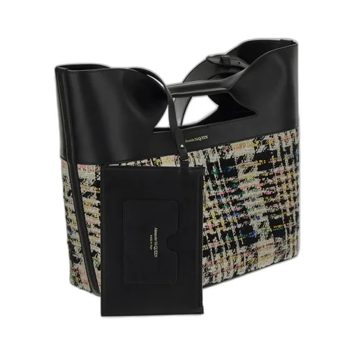 Logo Detailed Checked Tote Bag