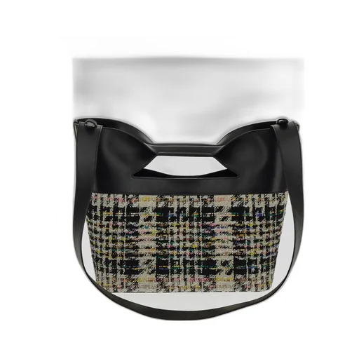 Logo Detailed Checked Tote Bag