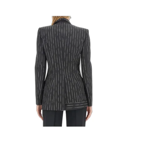 Asymmetric Stripe Detailed Blazer