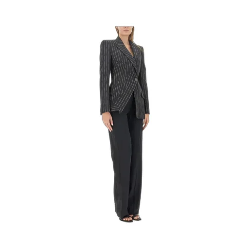 Asymmetric Stripe Detailed Blazer