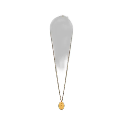 Logo Embossed Charm Long Necklace