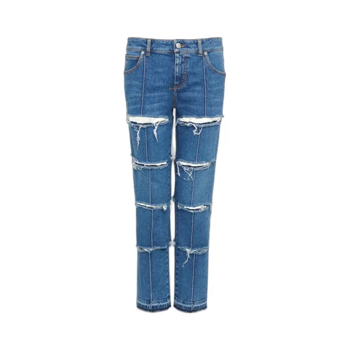 Straight-Leg Distressed Jeans