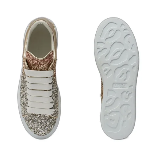 Oversized Glitter Chunky Lace-Up Sneakers