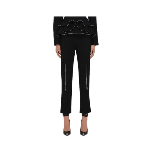 Zip-Embellished Slim-Cut Trousers