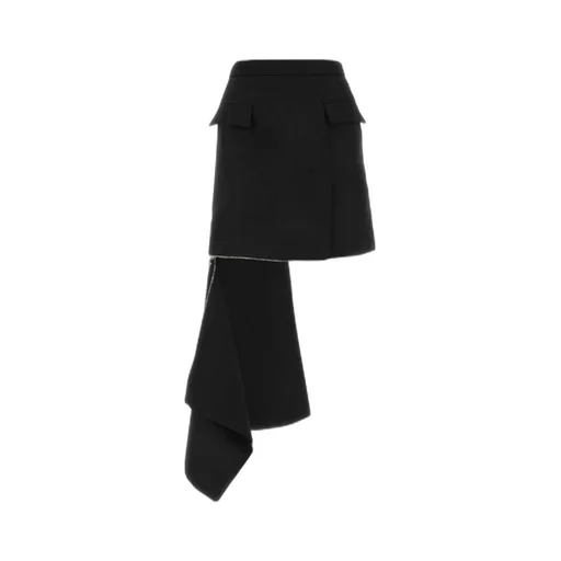 Asymmetric Zip-Detail Mini Skirt