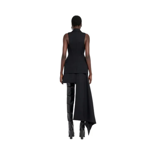 Asymmetric Zip-Detail Mini Skirt