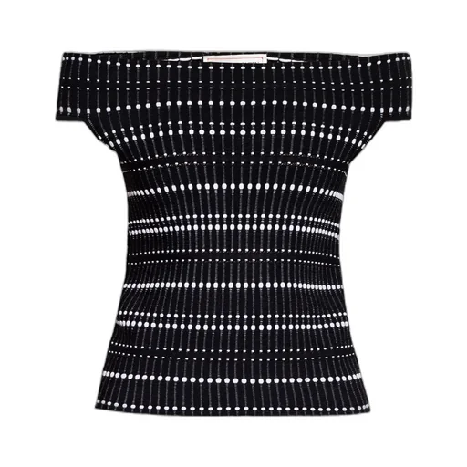 Graphic Printed Denuded Shoulders Top