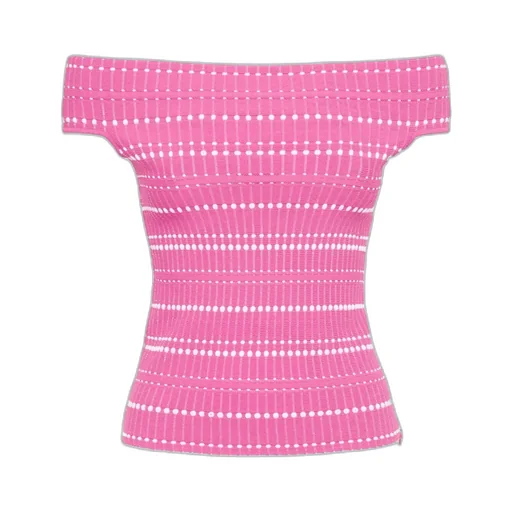 Open-Knit Off-Shoulder Top