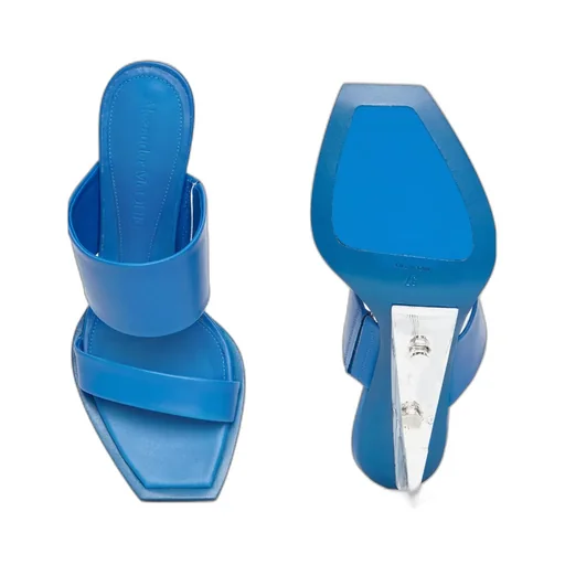 75Mm Platform Leather Mules