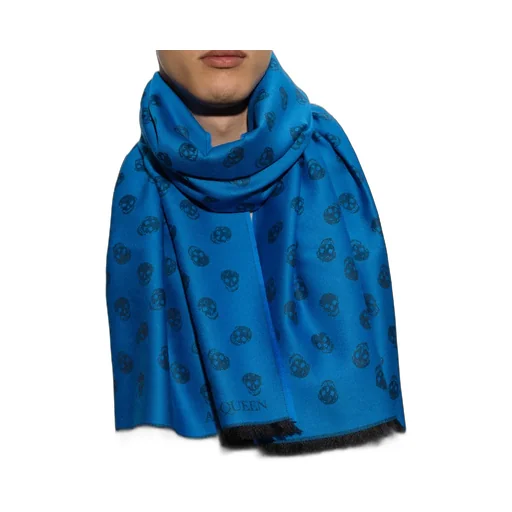 Skull Jacquard Fringed Scarf