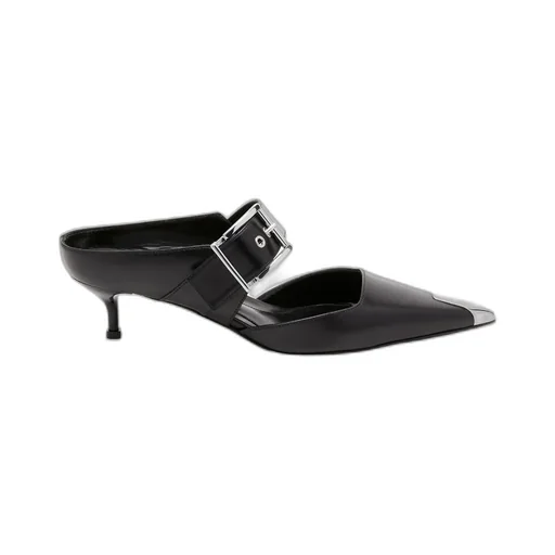 Punk Buckle Pointed Toe Mules