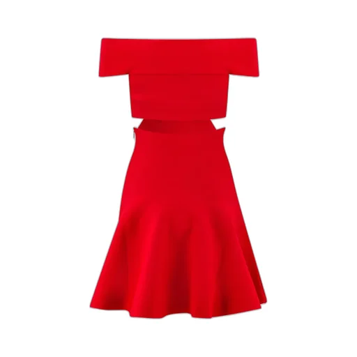 Cut-Out Detailed Off-Shoulder Mini Dress
