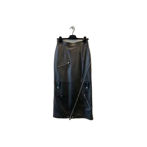 Zip Detailed High-Waisted Midi Skirt