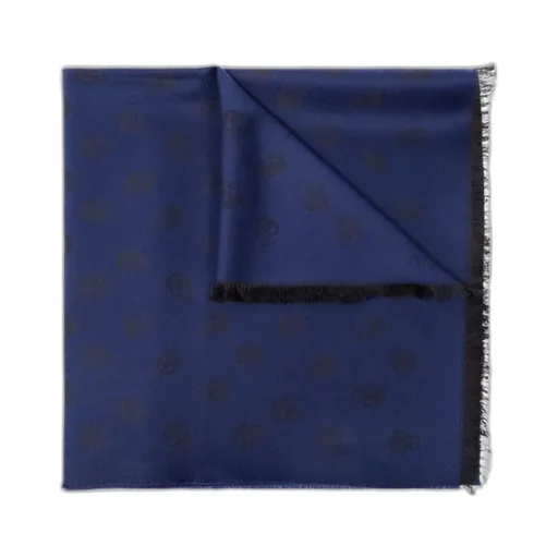 Skull Jacquard Fringed Scarf