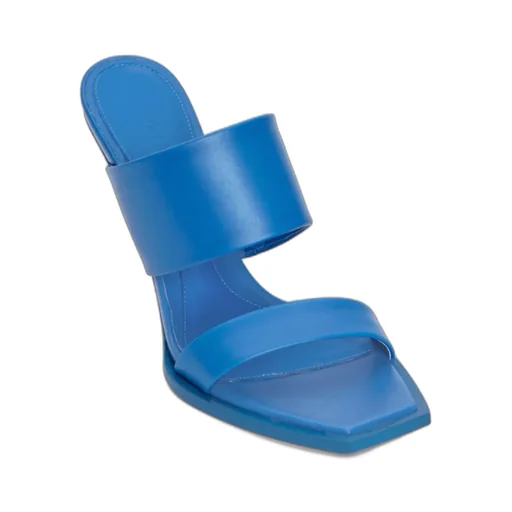 75Mm Platform Leather Mules